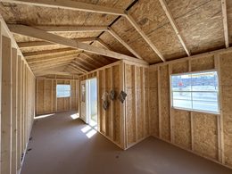 Center Porch Utility Shed Interior